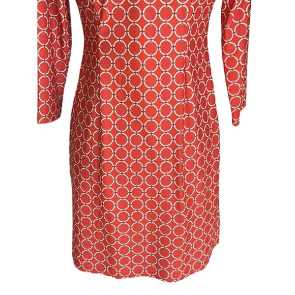 LN Jude Connally Sabine Geo Gircle Paprika Gold Button 3/4 Sleeve Mini Dress. XS - Picture 10 of 15